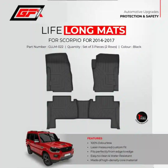 GFX Lifelong floor mats for Scorpio 2014-2017 Onwards