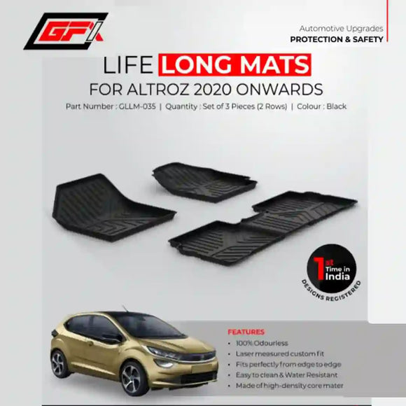 GFX Altroz 2020 Onwards Lifelong Floor Mats With Set Of 3 Pieces