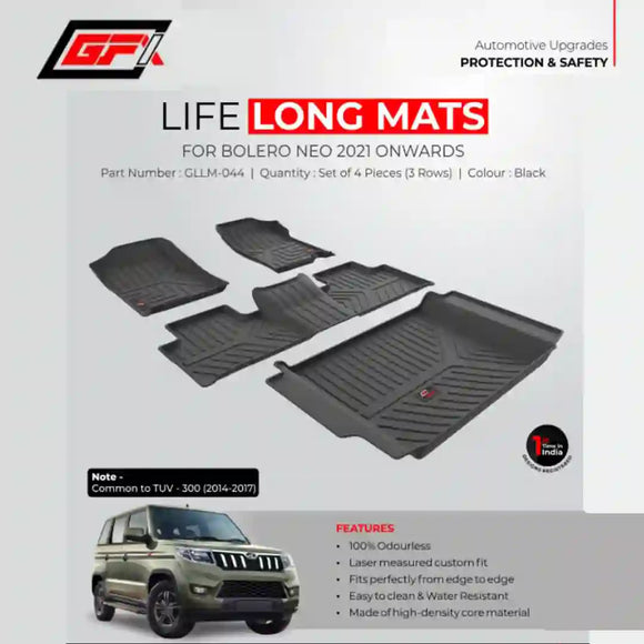 GFX Bolero New 2021 Onwards Lifelong Floor Mats With Set Of 4 Pieces