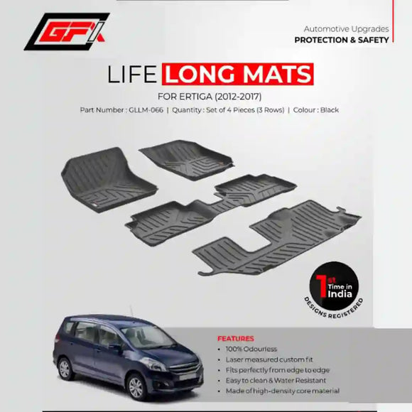 GFX Ertiga 2012-2017 Onwards Lifelong Floor Mats With Set Of 4 Pieces