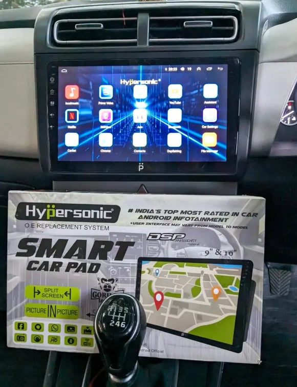 Hypersonic 10” Android Car Stereo - 360° Camera Support, DSP, 2GB RAM, 32GB Storage