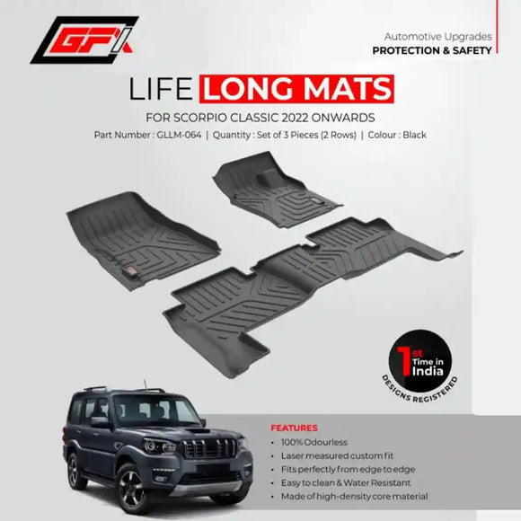 GFX Lifelong floor mats for Scorpio Classic 2022 Onwards