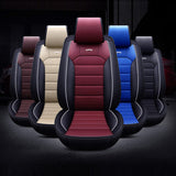 KVD Superior Leather Luxury Car Seat Cover for Maruti Suzuki Swift Dzire Black + Wine Red (With 5 Year Onsite Warranty) - DZ132/56