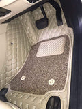 Kvd Extreme Leather Luxury 7D Car Floor Mat For Tata Indigo Ecs BEIGE + COFFEE ( WITH 1 YEAR WARRANTY ) - M01/73