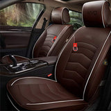 KVD Superior Leather Luxury Car Seat Cover for Jeep Compass Coffee + White (With 5 Year Onsite Warranty) - DZ104/25