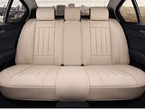 KVD Superior Leather Luxury Car Seat Cover for Hyundai Grand I10 Full Beige (With 5 Year Onsite Warranty) - DZ109/17