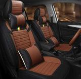 KVD Superior Leather Luxury Car Seat Cover for Maruti Suzuki Ertiga Black + Tan Free Pillows And Neckrest Set (With 5 Year Onsite Warranty) - D115/50