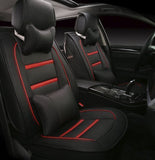 KVD Superior Leather Luxury Car Seat Cover for Maruti Suzuki Vitara Brezza Black + Red Free Pillows And Neckrest (With 5 Year Warranty) - D119/58