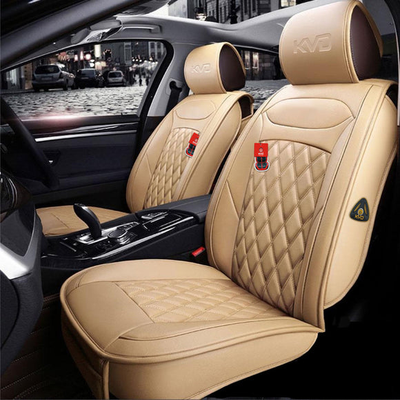 KVD Superior Leather Luxury Car Seat Cover FOR TATA Tiago FULL BEIGE (WITH 5 YEARS WARRANTY) - D012/80
