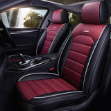 KVD Superior Leather Luxury Car Seat Cover for Datsun Go+ Plus Black + Wine Red (With 5 Year Onsite Warranty) - DZ132/118