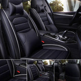 KVD Superior Leather Luxury Car Seat Cover for Maruti Suzuki Wagon R Stingray Black + Silver Free Pillows And Neckrest (With 5 Year Warranty)-DZ133/59