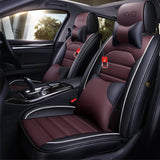 KVD Superior Leather Luxury Car Seat Cover for Tata Harrier Black + Coffee Free Pillows And Neckrest Set (With 5 Year Onsite Warranty) - D137/69