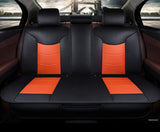 KVD Superior Leather Luxury Car Seat Cover for Hyundai Eon Black + Orange Free Pillows And Neckrest Set (With 5 Year Onsite Warranty) - D139/16