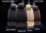 KVD Superior Leather Luxury Car Seat Cover For Renault Kiger Black + Red (With 5 Year Onsite Warranty) - Dz014/137