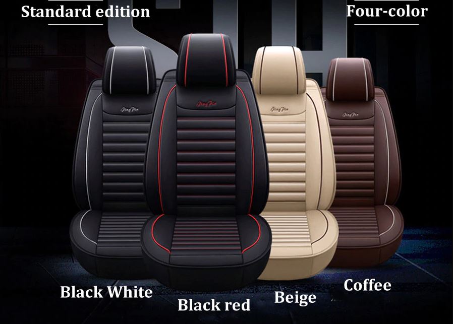 KVD Superior Leather Luxury Car Seat Cover For Tata Punch Black Silver (With Year Onsite Warranty) Dz015/111