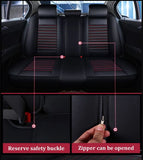 KVD Superior Leather Luxury Car Seat Cover For Kia Carnival 8 Seater Black + Red (With 5 Year Onsite Warranty) - Dz014/107