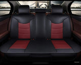 KVD Superior Leather Luxury Car Seat Cover for Datsun Go Black + Wine Red Free Pillows And Neckrest Set (With 5 Year Onsite Warranty) - D140/117