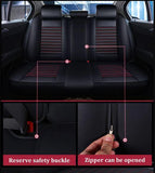 KVD Superior Leather Luxury Car Seat Cover FOR MARUTI SUZUKI Vitara Brezza BLACK + SILVER FREE PILLOWS AND NECK REST (WITH 5 YEARS WARRANTY)- DZ015/58
