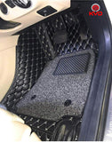 Kvd Extreme Leather Luxury 7D Car Floor Mat For Toyota Fortuner Black + Silver ( WITH 1 YEAR WARRANTY ) - M02/87