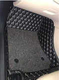 Kvd Extreme Leather Luxury 7D Car Floor Mat For Mahindra Thar Black + Silver ( WITH 1 YEAR WARRANTY ) - M02/113