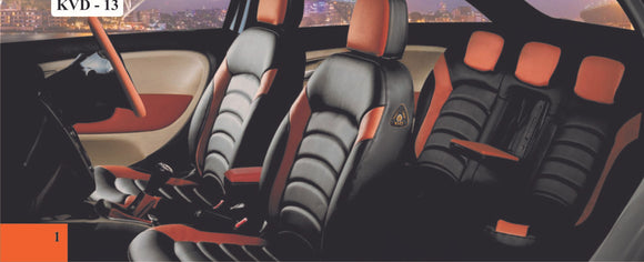 KVD Superior Leather Luxury Car Seat Cover For Mahindra Bolero Neo Black + Tan (With 5 Year Onsite Warranty) - D022/38