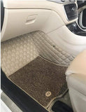 Kvd Extreme Leather Luxury 7D Car Floor Mat For Skoda Kushaq BEIGE + COFFEE ( WITH 1 YEAR WARRANTY ) - M01/135