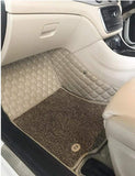 Kvd Extreme Leather Luxury 7D Car Floor Mat For Toyota Fortuner BEIGE + COFFEE ( WITH 1 YEAR WARRANTY ) - M01/87