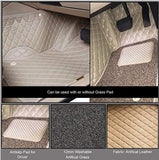 Kvd Extreme Leather Luxury 7D Car Floor Mat For Skoda Fabia BEIGE + COFFEE ( WITH 1 YEAR WARRANTY ) - M01/133