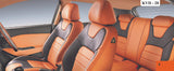 KVD Superior Leather Luxury Car Seat Cover For Kia Carnival 9 Seater Tan + Black (With 5 Year Onsite Warranty) - D033/108