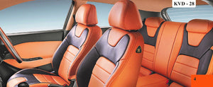 KVD Superior Leather Luxury Car Seat Cover FOR HYUNDAI Elite i20 TAN + BLACK (WITH 5 YEARS WARRANTY) - D033/15