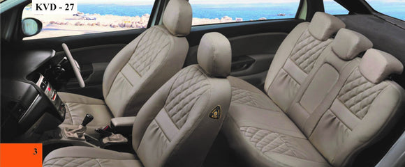 KVD Superior Leather Luxury Car Seat Cover FOR MARUTI SUZUKI Vitara Brezza FULL BEIGE (WITH 5 YEARS WARRANTY) - D034/58