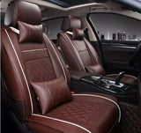 KVD Superior Leather Luxury Car Seat Cover FOR MARUTI SUZUKI Zen Estillo CHERRY + WHITE FREE PILLOWS AND NECK REST (WITH 5 YEARS WARRANTY) - DZ003/61