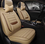 KVD Superior Leather Luxury Car Seat Cover for Maruti Suzuki Baleno Beige + Coffee Free Neckrest Set (With 5 Year Onsite Warranty) (SP) - D043/45