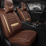KVD Superior Leather Luxury Car Seat Cover for Maruti Suzuki Brezza Coffee + Beige Free Neckrest (With 5 Year Onsite Warranty) (SP) - D044/58