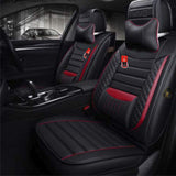 KVD Superior Leather Luxury Car Seat Cover for Maruti Suzuki Grand Vitara Black + Red Free Neckrest Set (With 5 Year Onsite Warranty) (SP) - D047/147