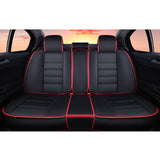 KVD Superior Leather Luxury Car Seat Cover for Mahindra Scorpio 10 Seater Black + Red Free Pillows And Neckrest (With 5 Year Warranty) - D049/34
