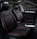 KVD Superior Leather Luxury Car Seat Cover For Skoda Fabia Black + Red (With 5 Year Onsite Warranty) - Dz001/133