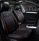 KVD Superior Leather Luxury Car Seat Cover For Skoda Kushaq Black + Red (With 5 Year Onsite Warranty) - Dz001/135