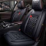 KVD Superior Leather Luxury Car Seat Cover for Renault Triber Full Black (With 5 Year Onsite Warranty) (SP) - D050/101