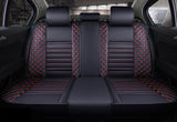 KVD Superior Leather Luxury Car Seat Cover for Toyota Innova Crysta 8 Seater Black + Red Free Pillows And Neckrest (With 5 Year Warranty) - D057/91