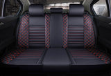 KVD Superior Leather Luxury Car Seat Cover for Toyota Innova 8 Seater Black + Red Free Pillows And Neckrest (With 5 Year Onsite Warranty) - D057/89