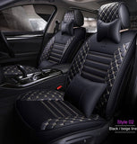 KVD Superior Leather Luxury Car Seat Cover for Maruti Suzuki Zen Estillo Black + Silver Free Pillows And Neckrest (With 5 Year Warranty) - DZ058/61