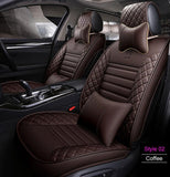KVD Superior Leather Luxury Car Seat Cover for Maruti Suzuki Brezza Full Coffee Free Pillows And Neckrest (With 5 Year Warranty) - DZ061/58