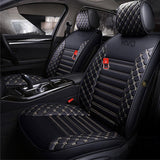 KVD Superior Leather Luxury Car Seat Cover for Ford Ecosport Black + Silver (With 5 Year Onsite Warranty) - DZ058/1