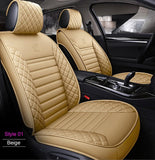 KVD Superior Leather Luxury Car Seat Cover for Renault Kwid Climber Full Beige (With 5 Year Onsite Warranty) - DZ060/63