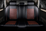 KVD Superior Leather Luxury Car Seat Cover FOR KIA SELTOS BLACK + CHERRY (WITH 5 YEARS WARRANTY) - D006/99