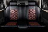 KVD Superior Leather Luxury Car Seat Cover FOR Toyota Urban Cruiser Hyryder BLACK + CHERRY (WITH 5 YEARS WARRANTY) - D006/148