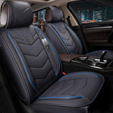 KVD Superior Leather Luxury Car Seat Cover for Renault Kwid Black + Blue (With 5 Year Onsite Warranty) (SP) - D071/63