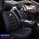 KVD Superior Leather Luxury Car Seat Cover for Skoda Kushaq Black + Blue (With 5 Year Onsite Warranty) - DZ073/135