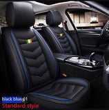 KVD Superior Leather Luxury Car Seat Cover for Honda Brio Black + Blue (With 5 Year Onsite Warranty) - DZ073/6